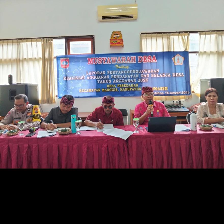Pelaksanaan Musyawarah Desa tentang Laporan Pertanggungjawaban Realisasi APBDes Tahun Anggaran 2025 
